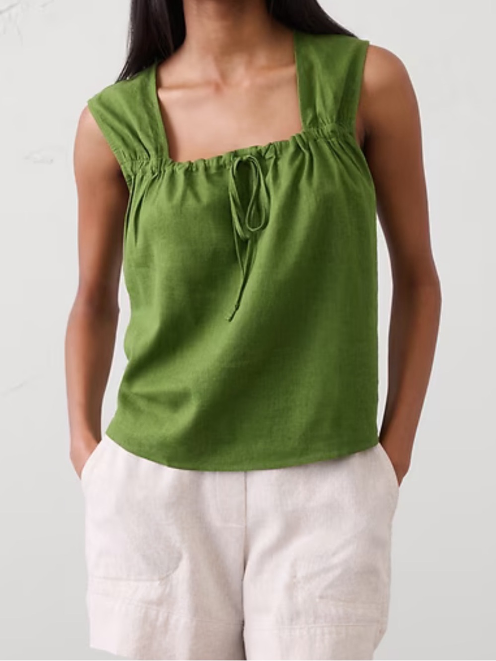Green Linen Top from Banana Republic